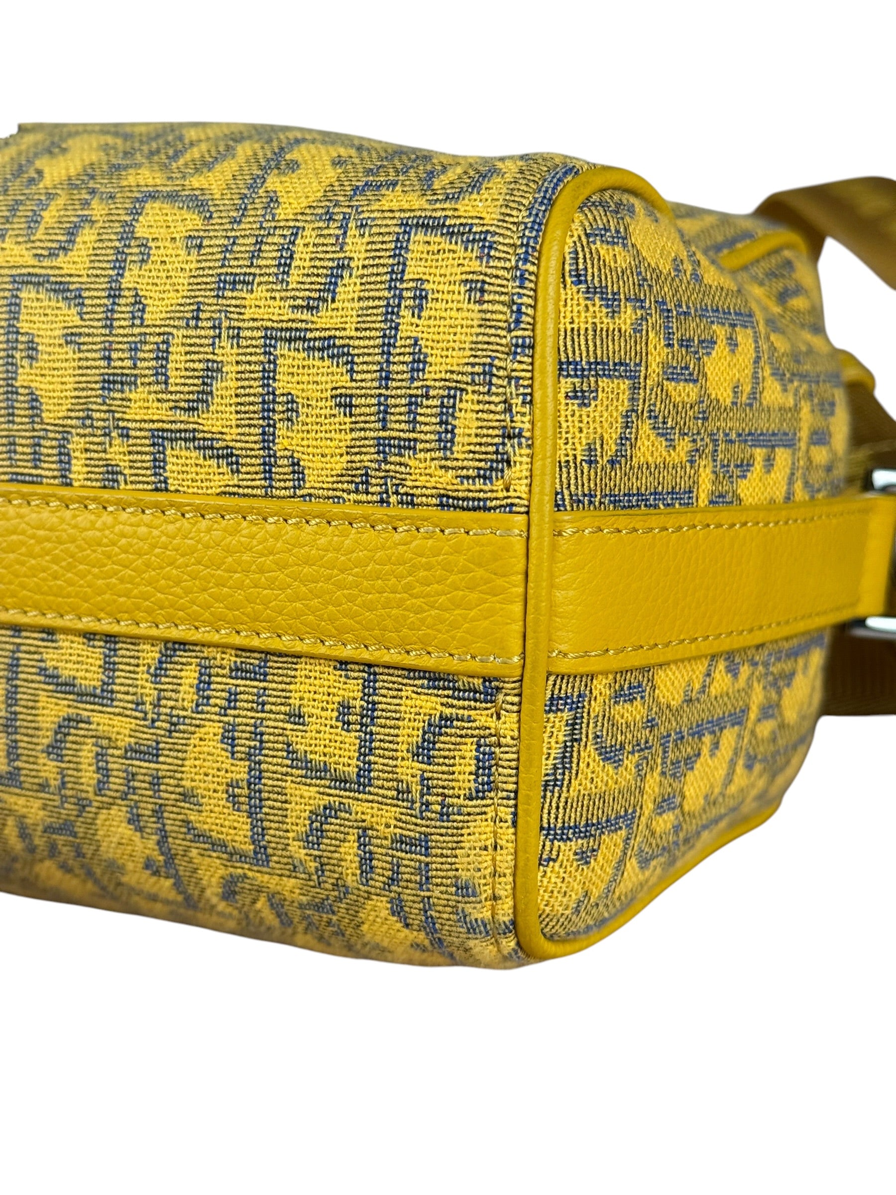 Christian Dior Yellow Oblique Canvas Lingot 22 Shoulder Bag