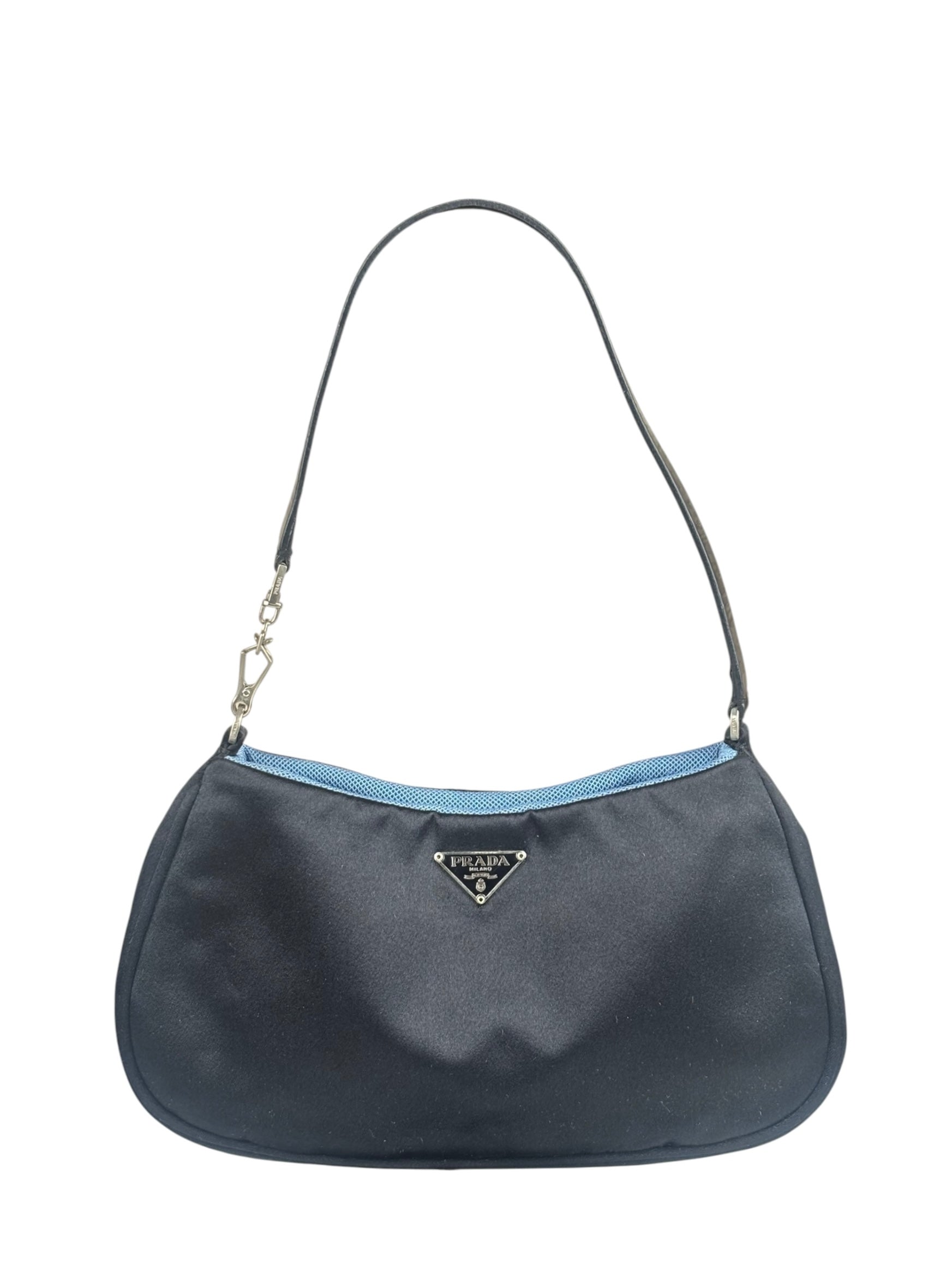 Prada Vintage Satin Black Pochette