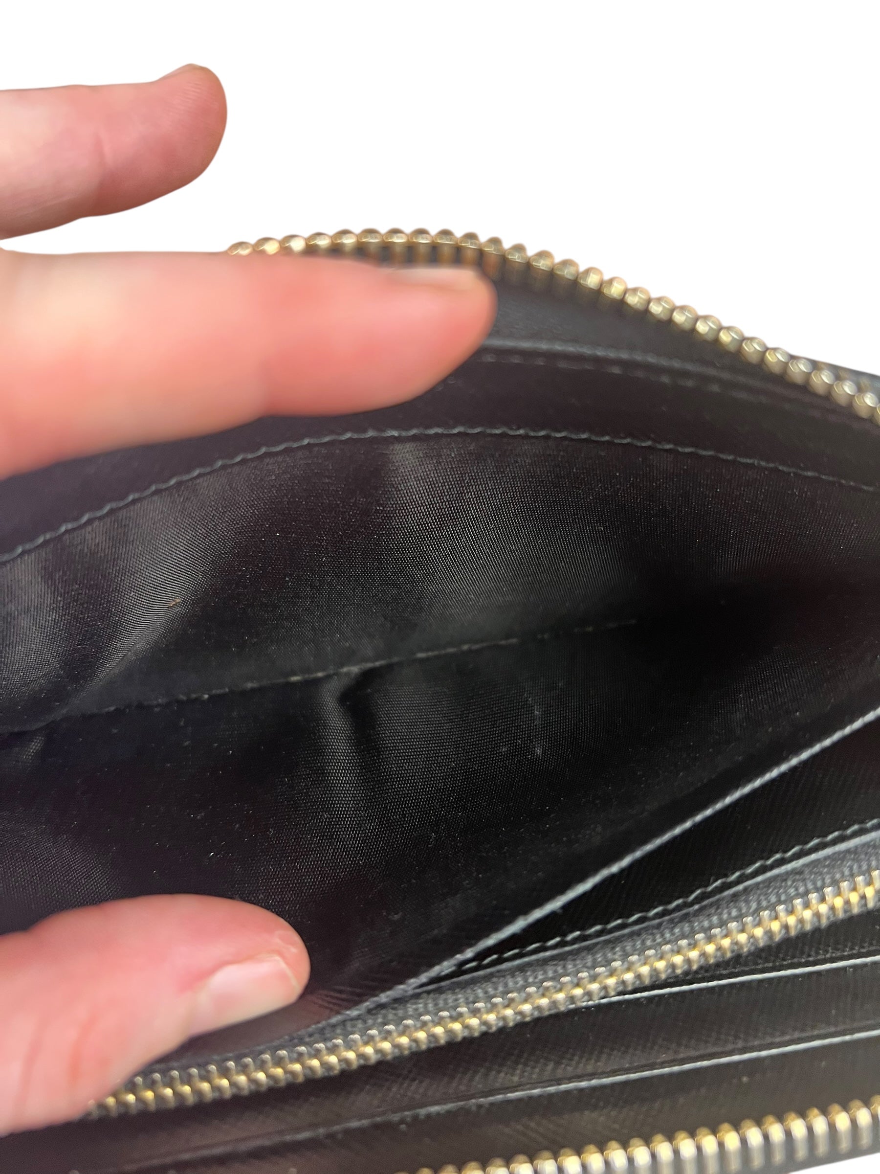 Prada Black Saffiano Leather Long Wallet