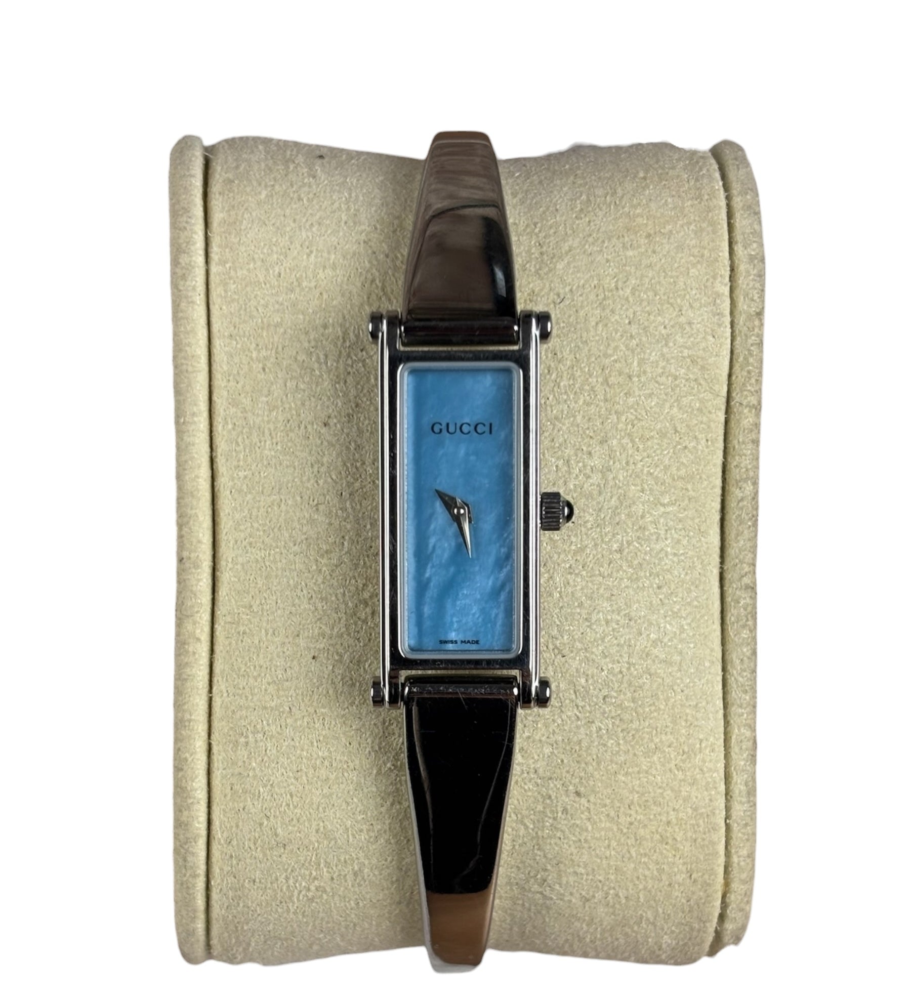 Gucci Vintage Light-Blue Dial Bangle Watch 1500L
