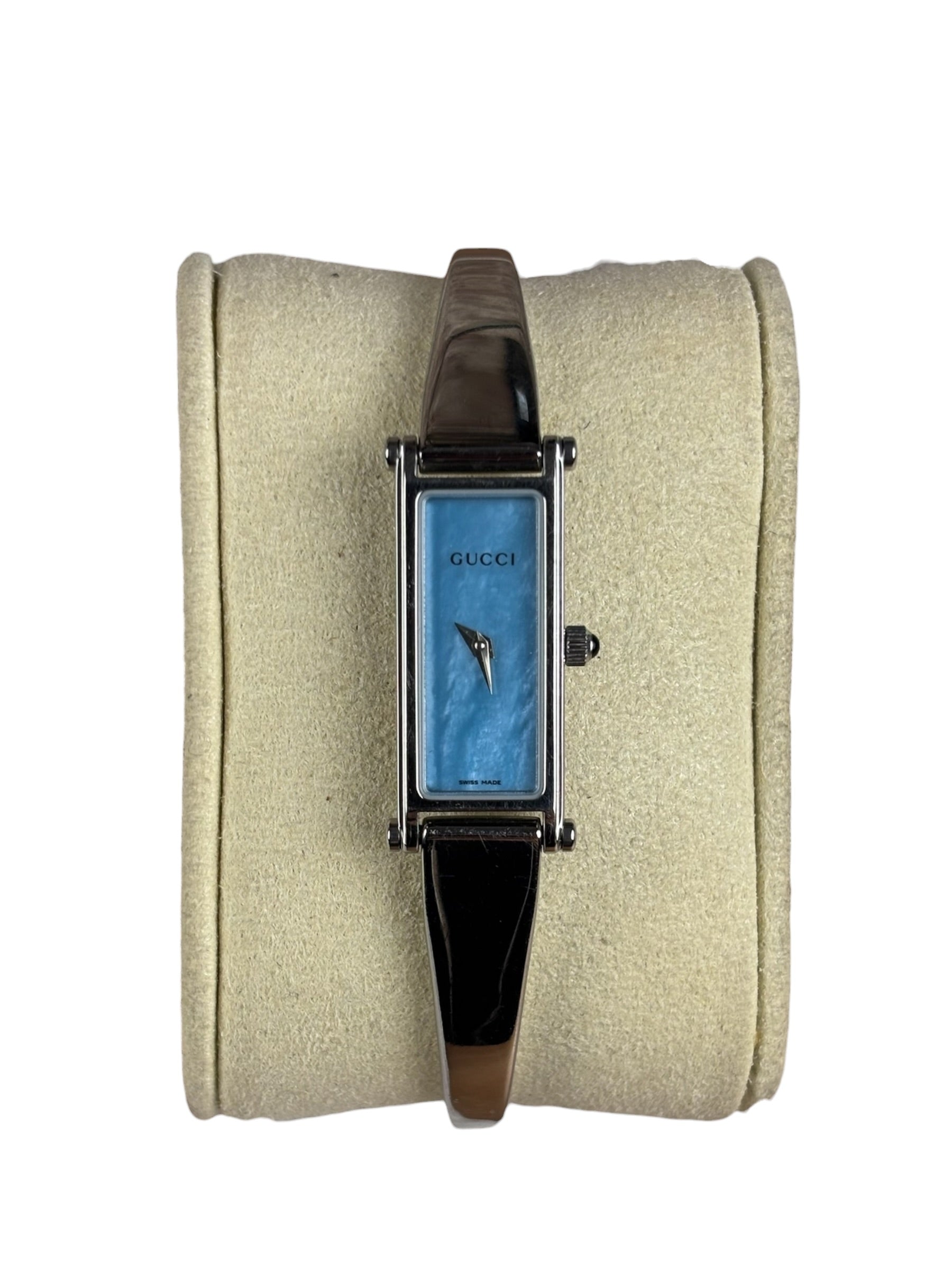 Gucci Vintage Light-Blue Dial Bangle Watch 1500L