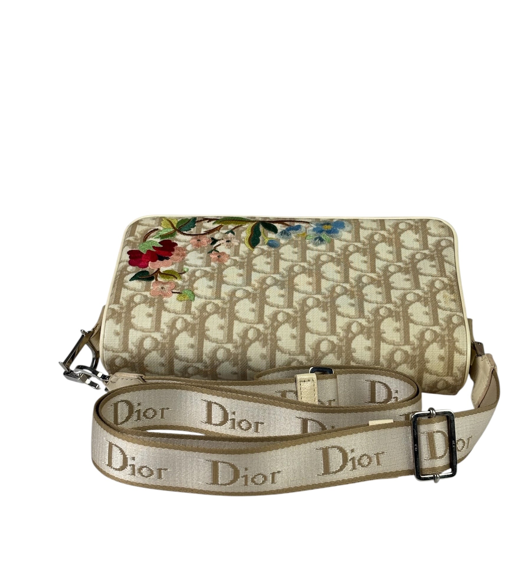 Christian Dior Trotter Flower Embroidered Flap Crossbody