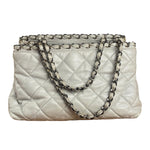 Chanel Vintage White Quilted Leather Chain Me Tote 2010