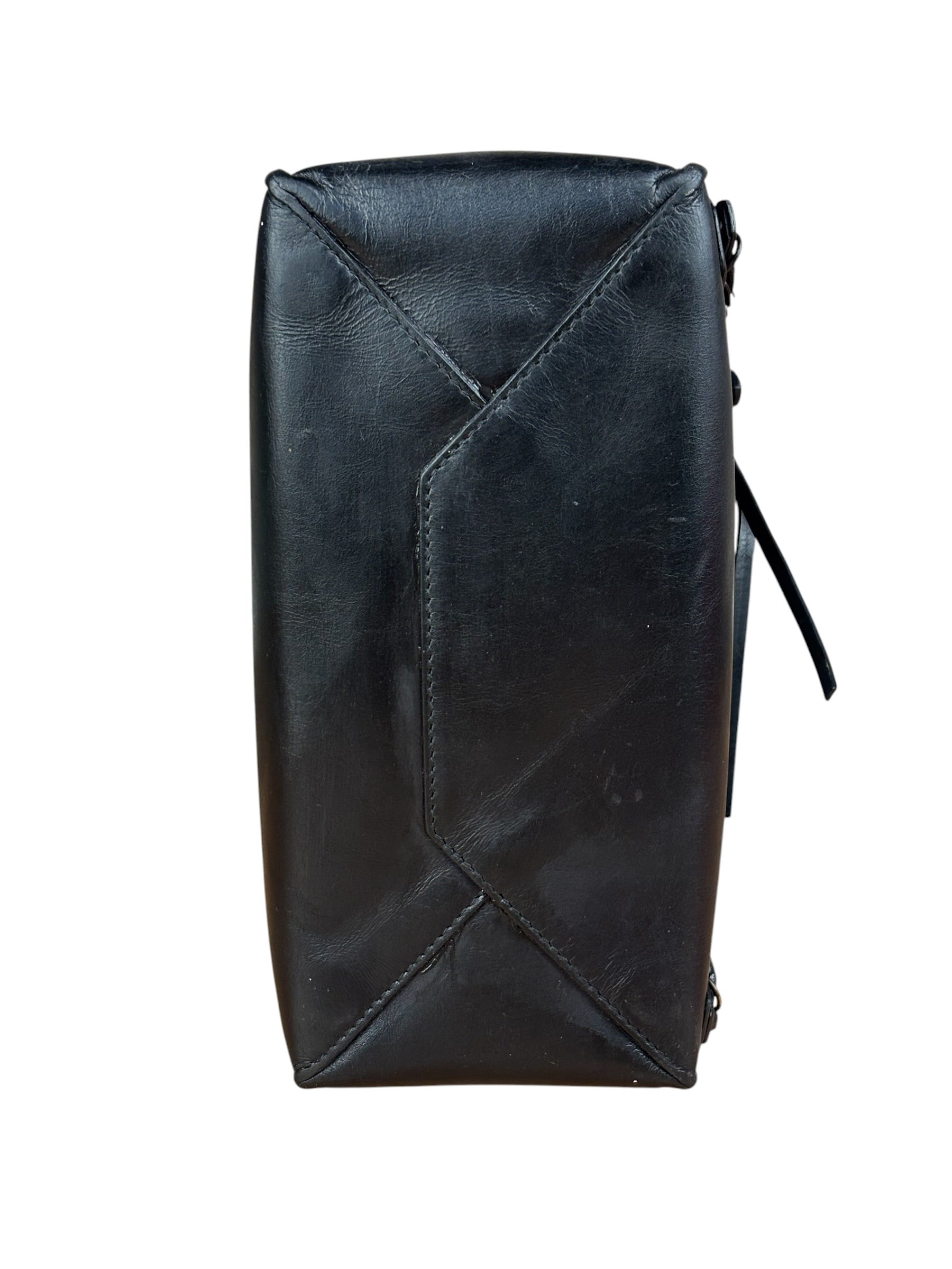 Balenciaga Black Leather papier A4 Tote Bag