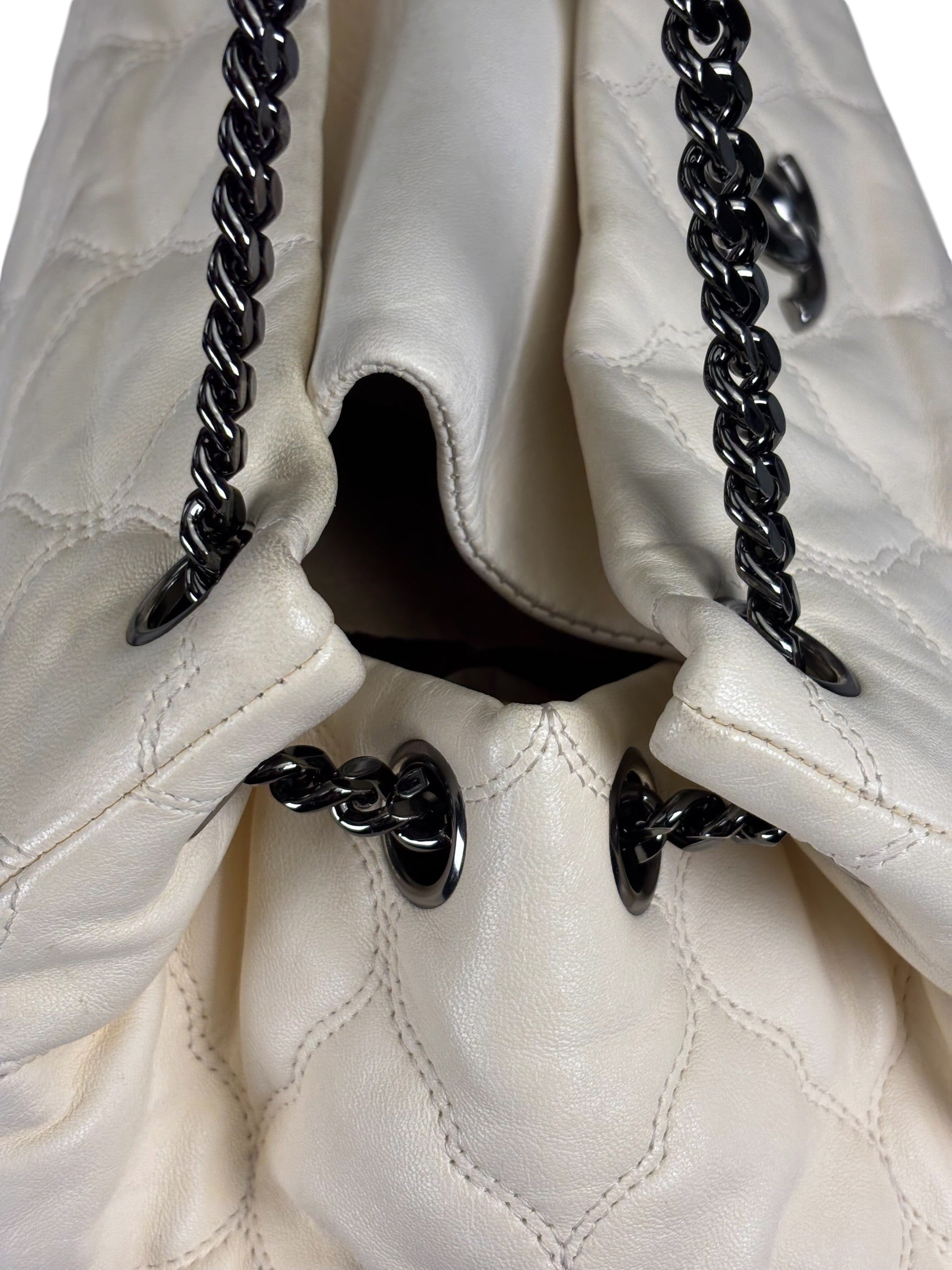 Chanel Beige Quilted Leather  Chain Shoulder Bag 2008