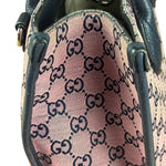 Gucci Bicolor Leather Trim GG Canvas Two-Way Tote Bag