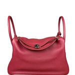 Hermes Lindy 34 Red/Fuchsia Clemence Leather Handbag 2014