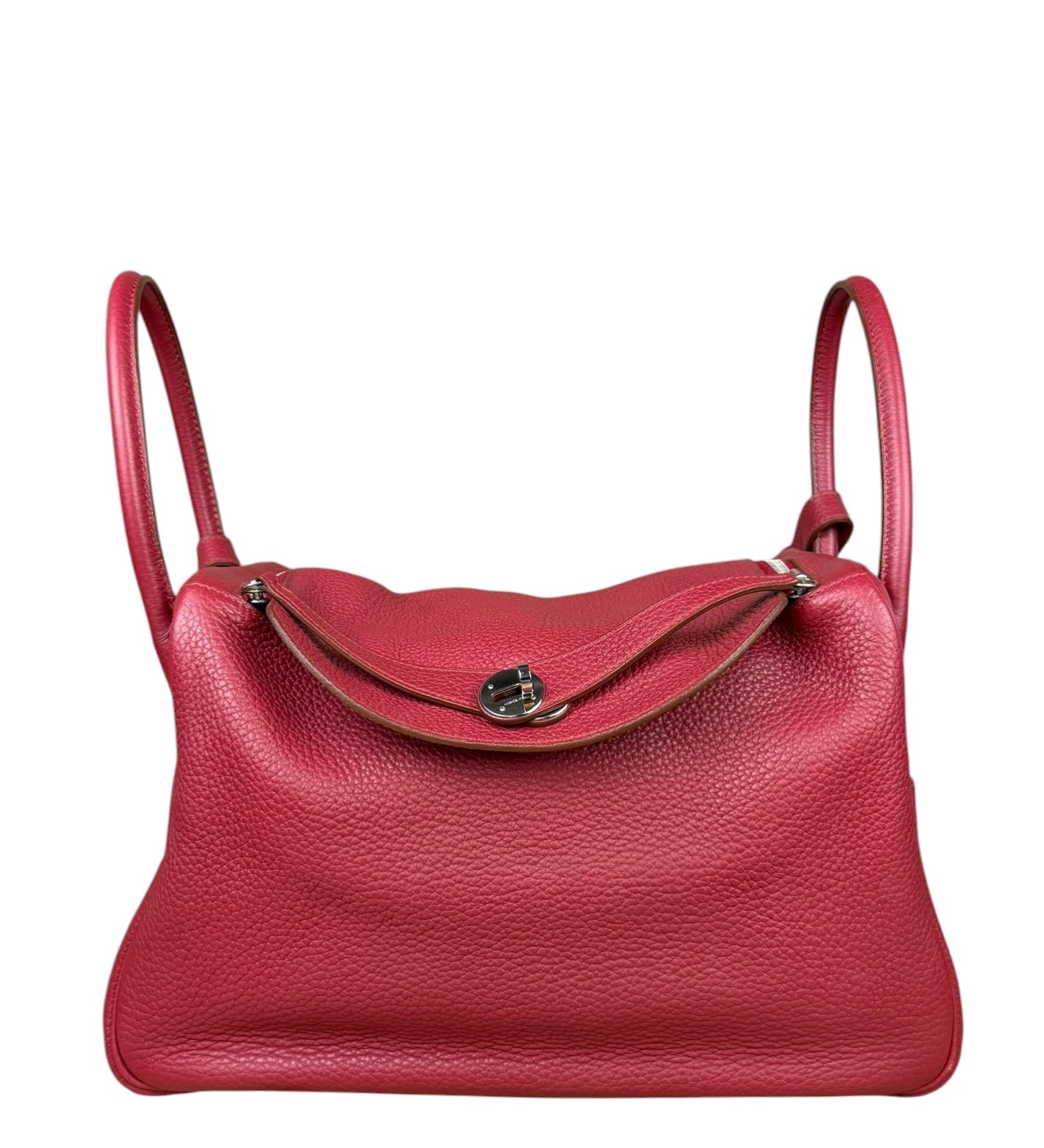 Hermes Lindy 34 Red/Fuchsia Clemence Leather Handbag 2014