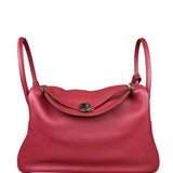 Hermes Lindy 34 Red/Fuchsia Clemence Leather Handbag 2014