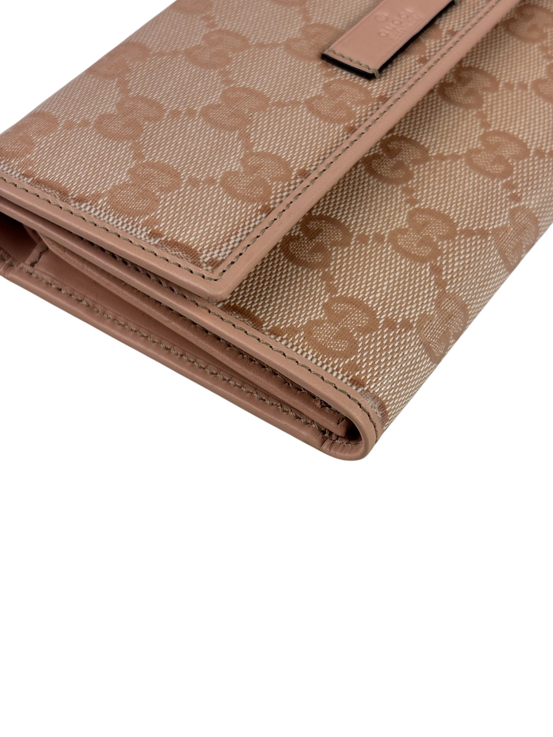 Gucci GG Pink Crystal Canvas Long Wallet