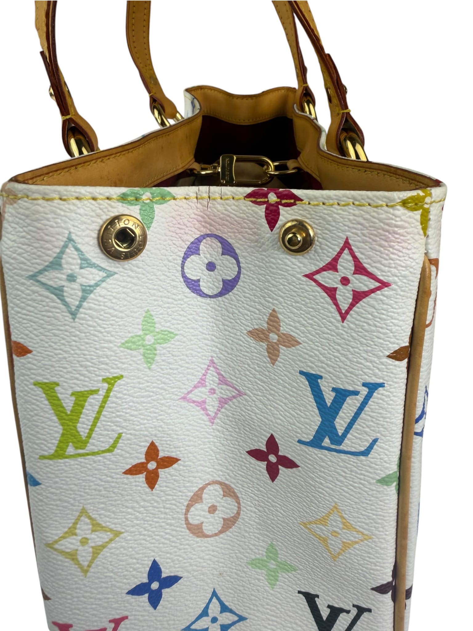 Louis Vuitton White Murakami Aurelia MM Tote Bag