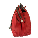 Fendi Vintage Red Calfskin Potcom Click Small Shoulder Bag