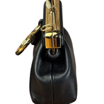 Fendi Black Leather Nano First Charm Shoulder Bag