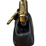 Fendi Black Leather Nano First Charm Shoulder Bag