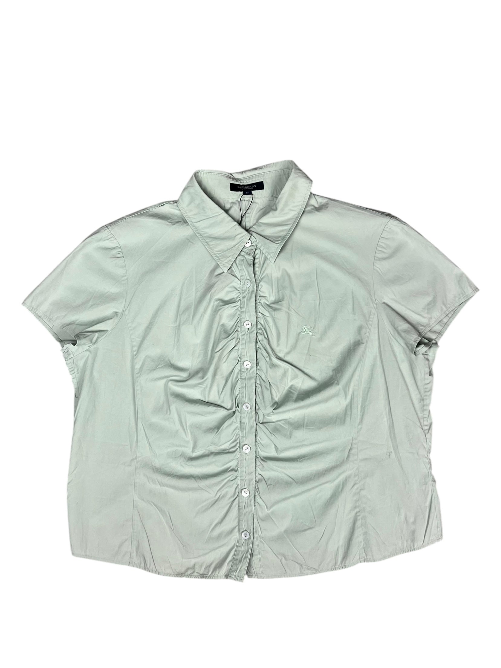 Burberry Sage Button Up Blouse