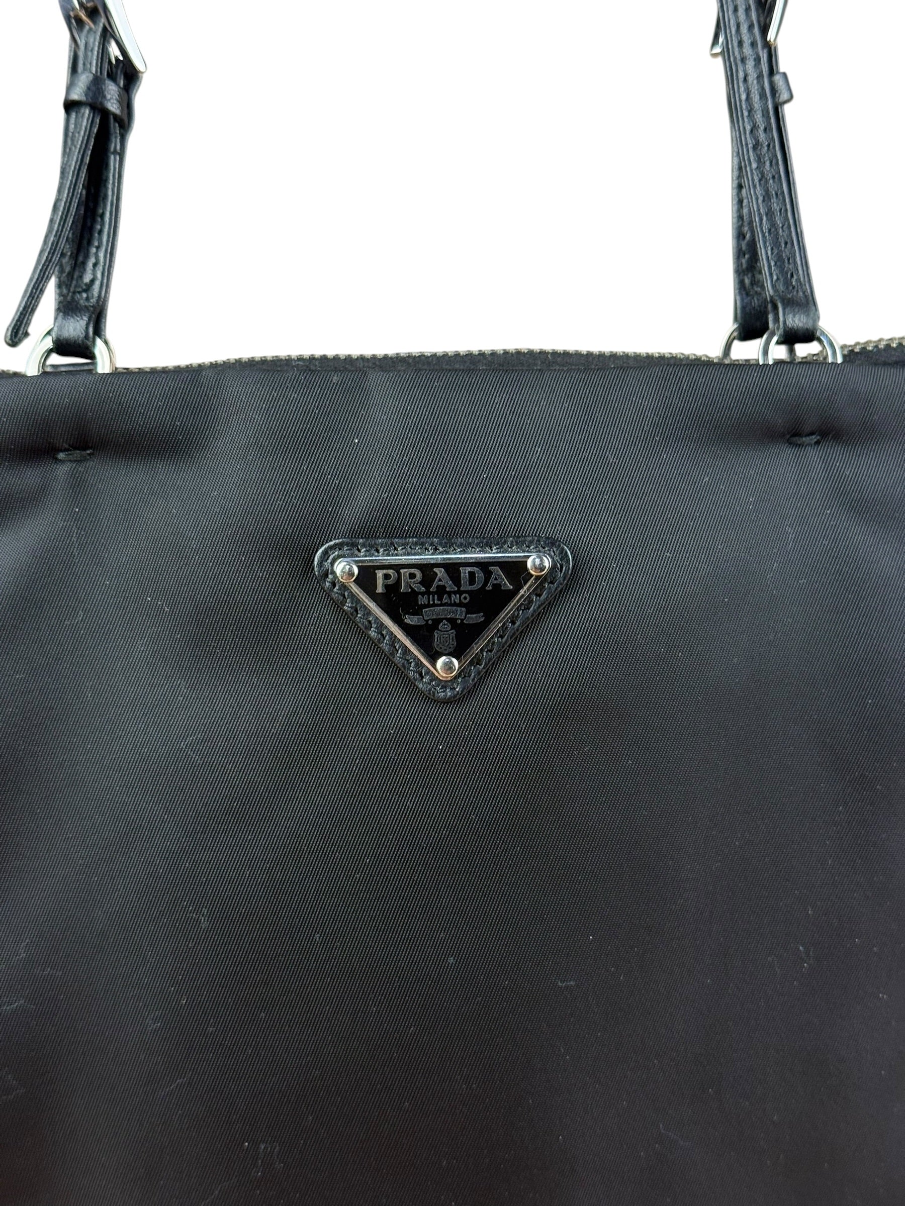 Prada Black Tessuto Small Zip Tote