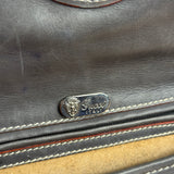 Gucci Vintage Grey Leather Flap Clutch