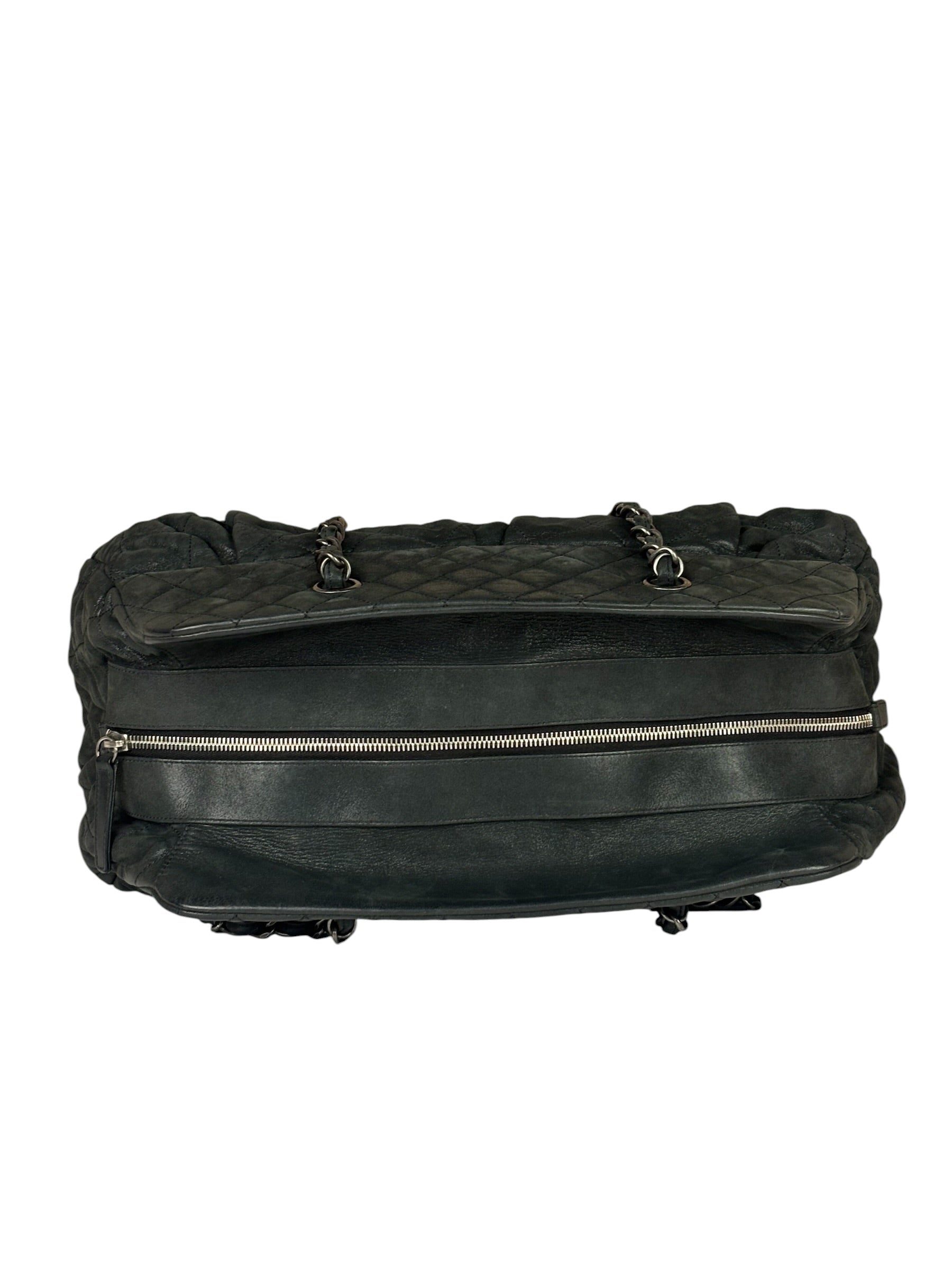 Chanel Grey Iridescent Quilted Leather Chic Bowling Shoulder Bag 2010