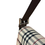 Burberry Vintage Leather Trim House Check Crossbody Flap Bag