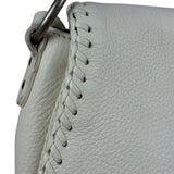 Christian Dior White Leather Gaucho Double Saddle Shoulder Bag