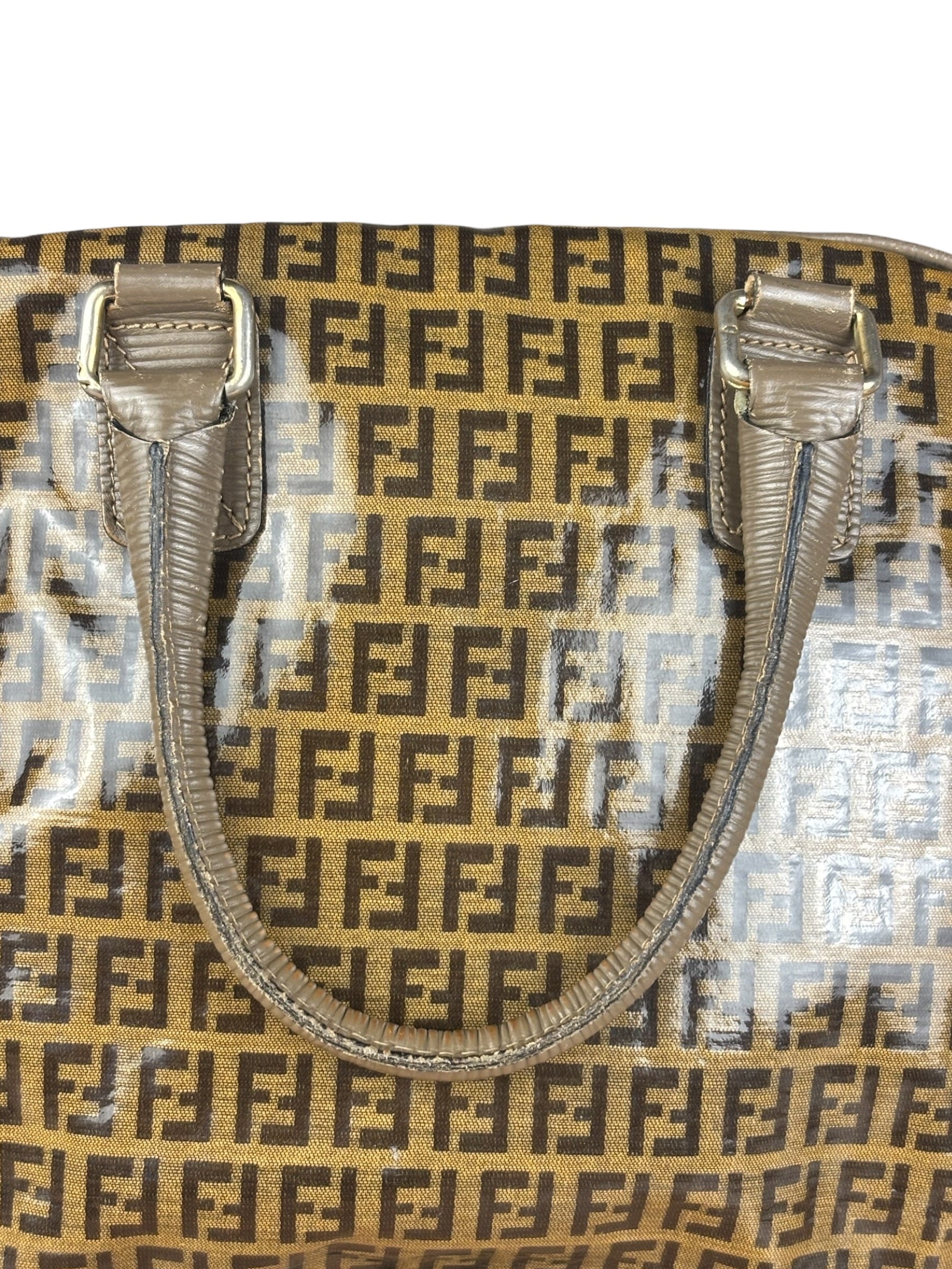 Fendi Vintage FF Brown PVC Handbag