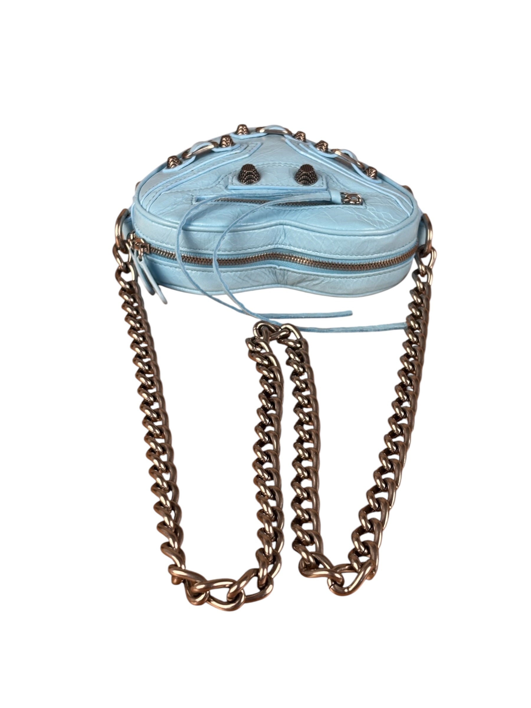 Balenciaga Light Blue Le Cagole Heart Mini Bag