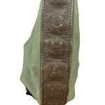 Chanel Olive Green/Brown Leather Trim Interlocking Ring Strap Hobo Bag 2003
