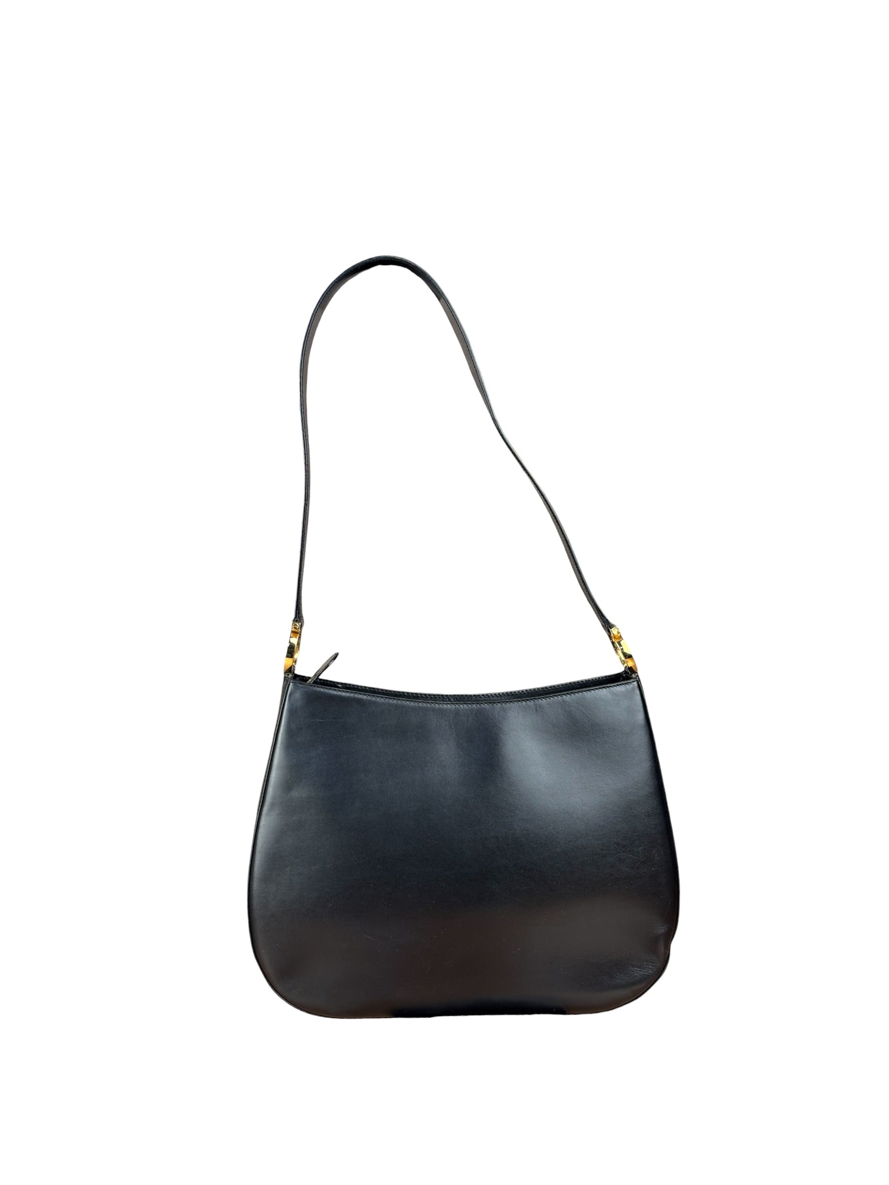 Salvatore Ferragamo Black Leather Hobo Bag