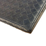 Bottega Veneta Navy Intrecciato Bi-Fold Flap Long Wallet