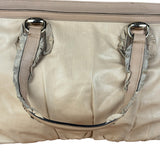 Gucci Vintage Beige Leather Ruched Handle Tote