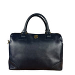 Tory Burch Saffiano Leather Navy Boston Bag