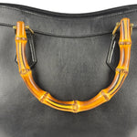 Gucci Black Leather Bamboo Diana 2Way Tote Bag
