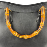 Gucci Black Leather Bamboo Diana 2Way Tote Bag