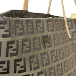 Fendi Vintage FF Canvas Print Zip Shoulder Tote