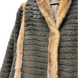 Vintage Brown Sherpa Fur Trimmed Coat