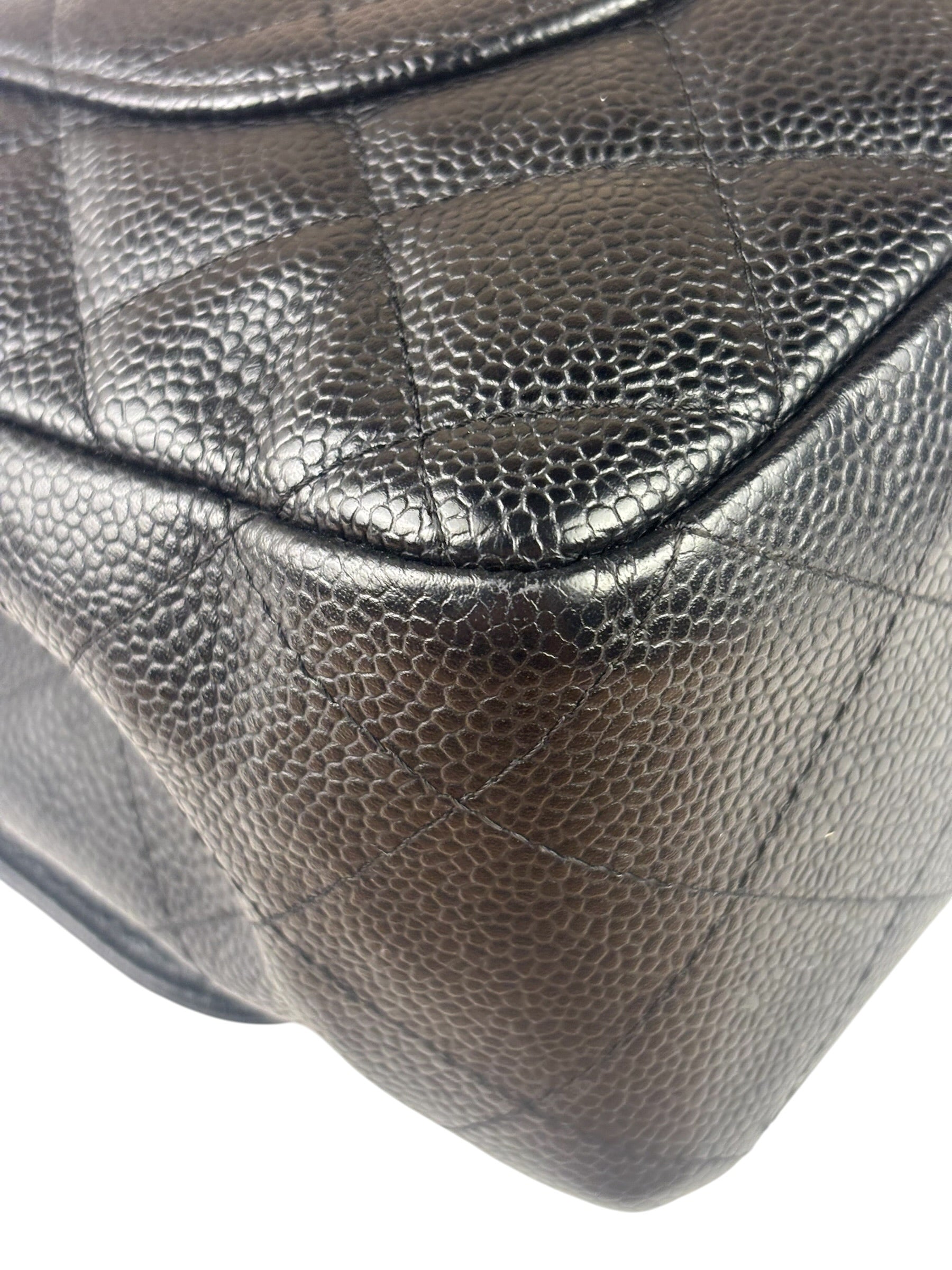 Chanel Black Caviar Quilted Flap Large Flap Bag 2006