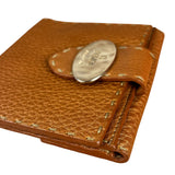 Fendi Bronze Bi-Fold Pebbled Leather Wallet