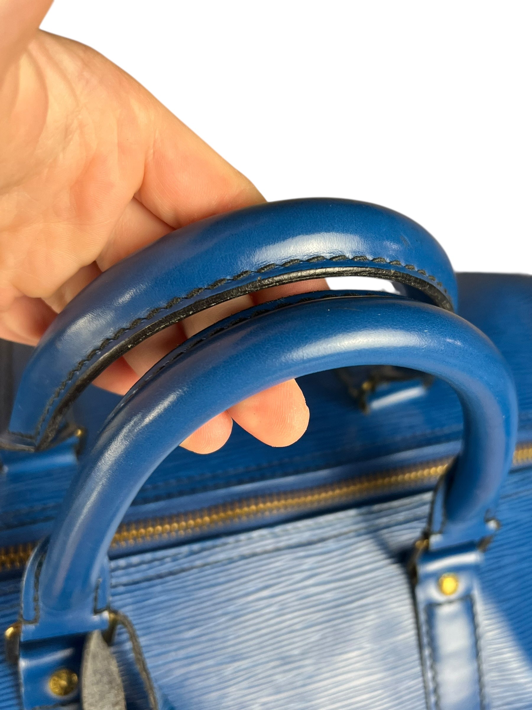 Louis Vuitton Blue Epi Keepall 55