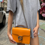 Gucci Orange GG Polished Leather Shoulder Bag