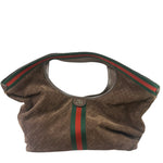 Gucci Brown Suede GG Supreme Giglio Large Tote