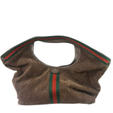Gucci Brown Suede GG Supreme Giglio Large Tote