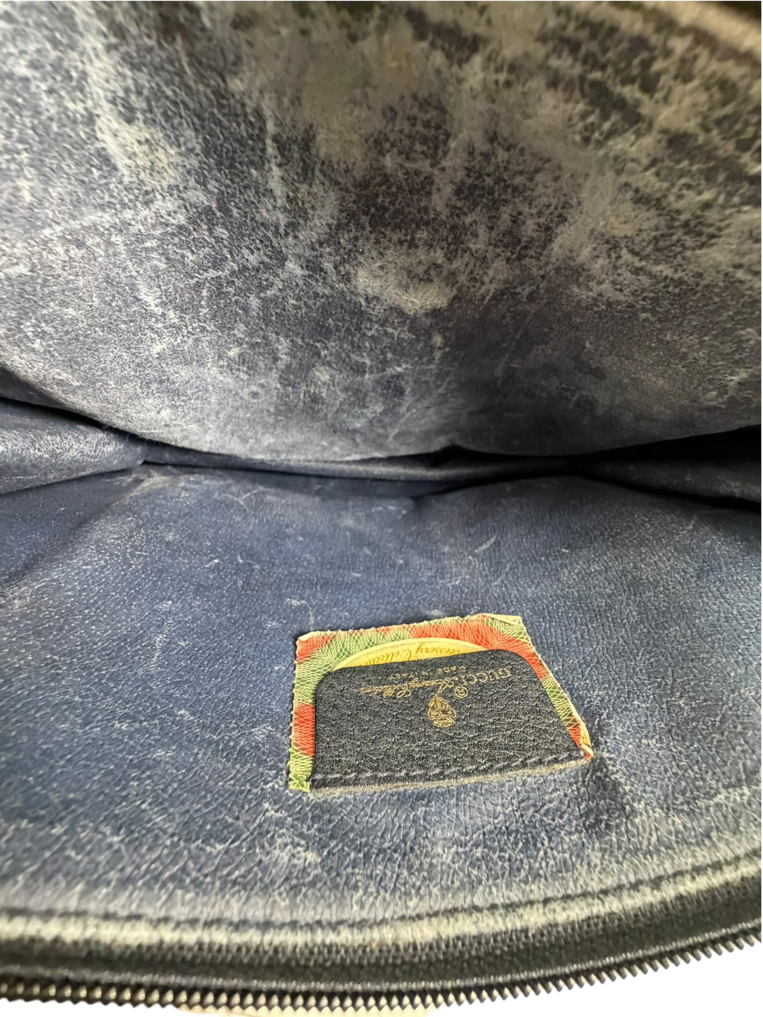 Gucci Vintage GG Coated Canvas Zip Travel Pouch Navy