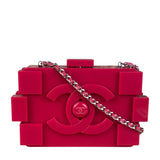 Chanel Rare Pink Plexi Brick Lego Clutch/Shoulder Bag 2014
