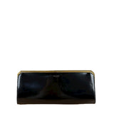 Saint Laurent Black Patent Date Charnière Minaudière Clutch