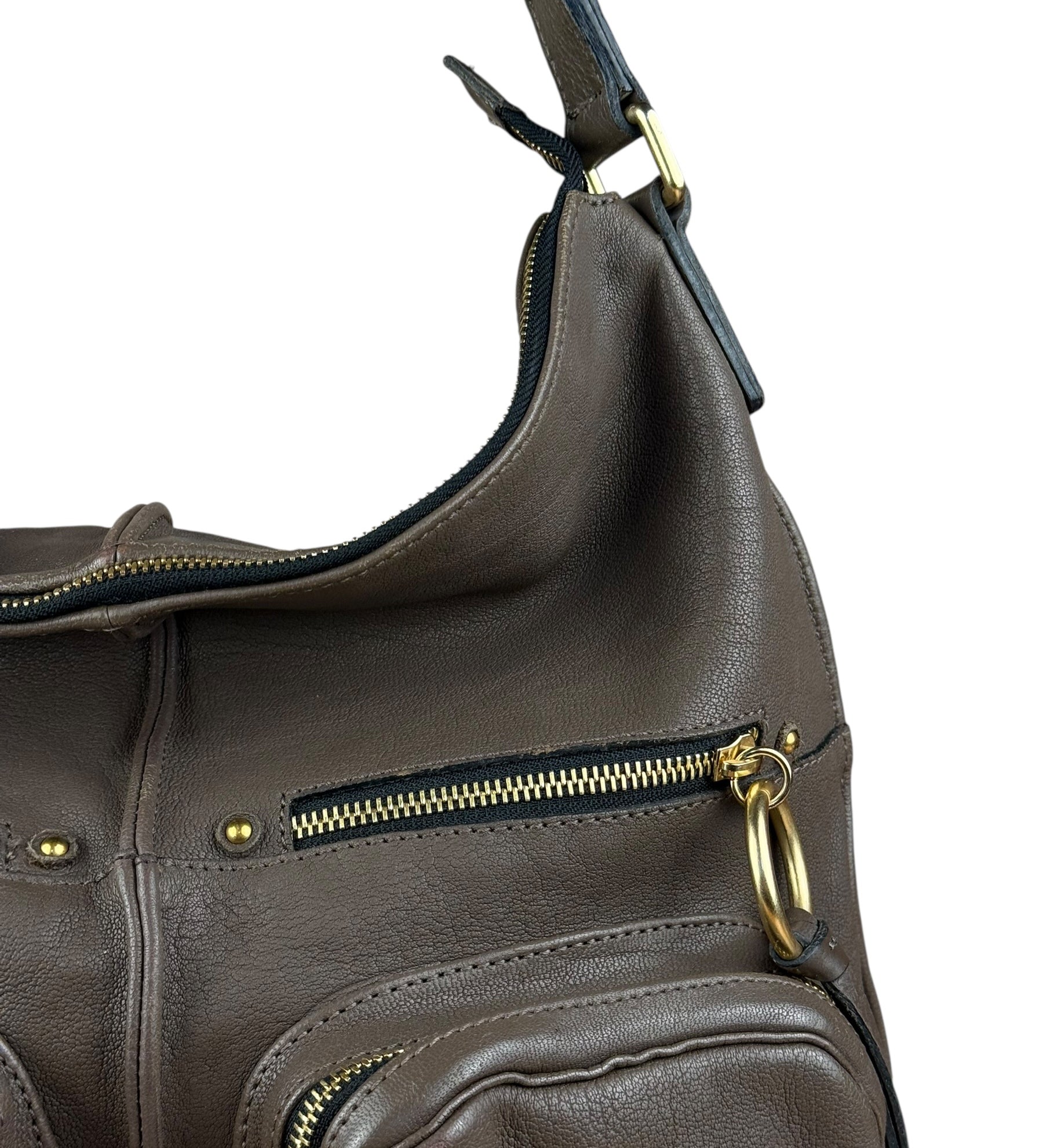 Chloé See by Chloé Brown Leather Pocket Shoulder Bag