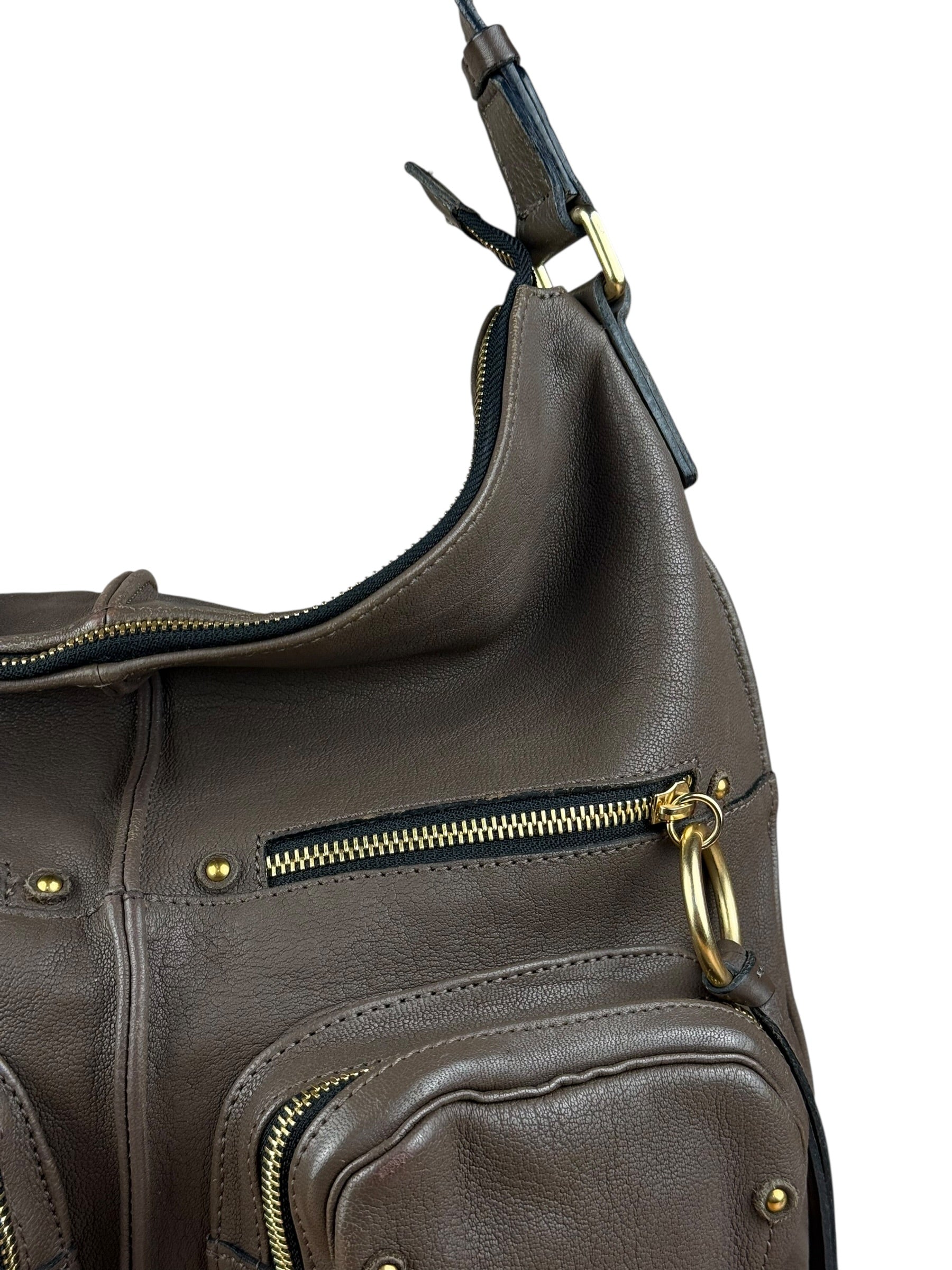Chloé See by Chloé Brown Leather Pocket Shoulder Bag