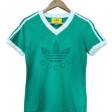 Gucci x Adidas Green Logo Print Jersey V-Neck T-Shirt