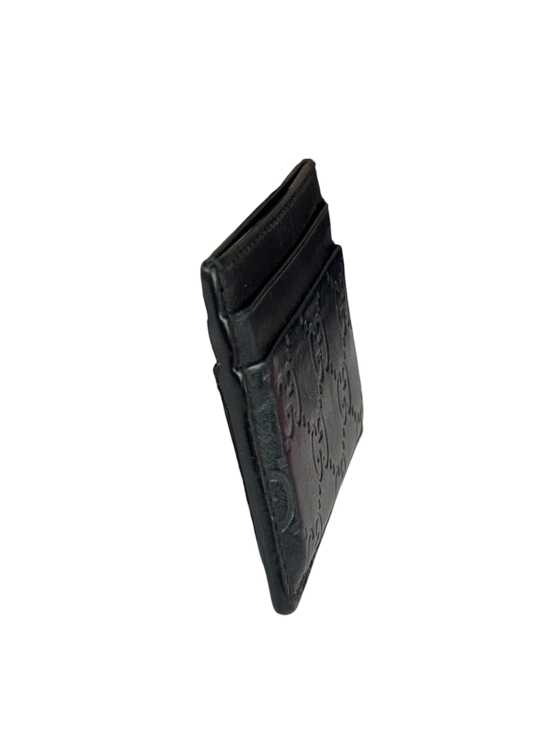 Gucci Black Leather GG Card Holder