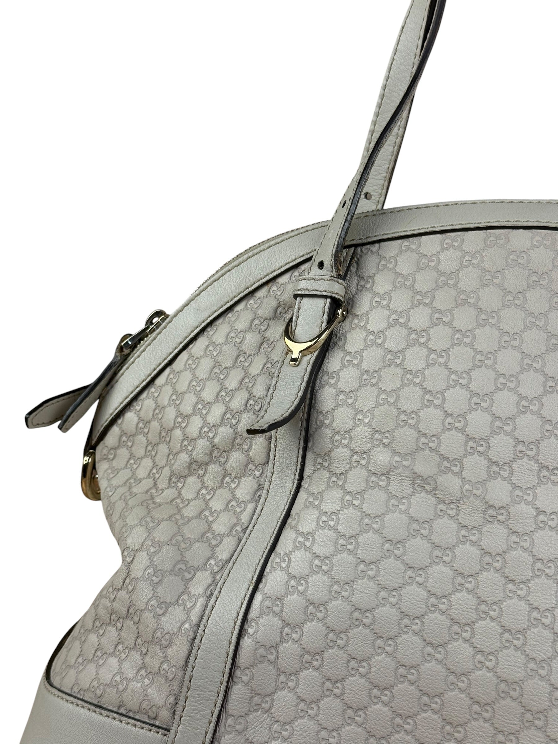 Gucci Vintage Beige Leather GG 2Way Bag