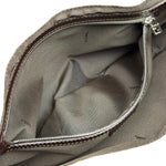 Fendi Brown Leather Trim Zucca FF Monogram Baguette